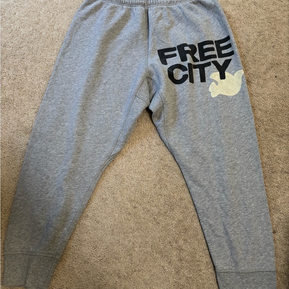 Freecity Gray Joggers with Logo and Dove Design